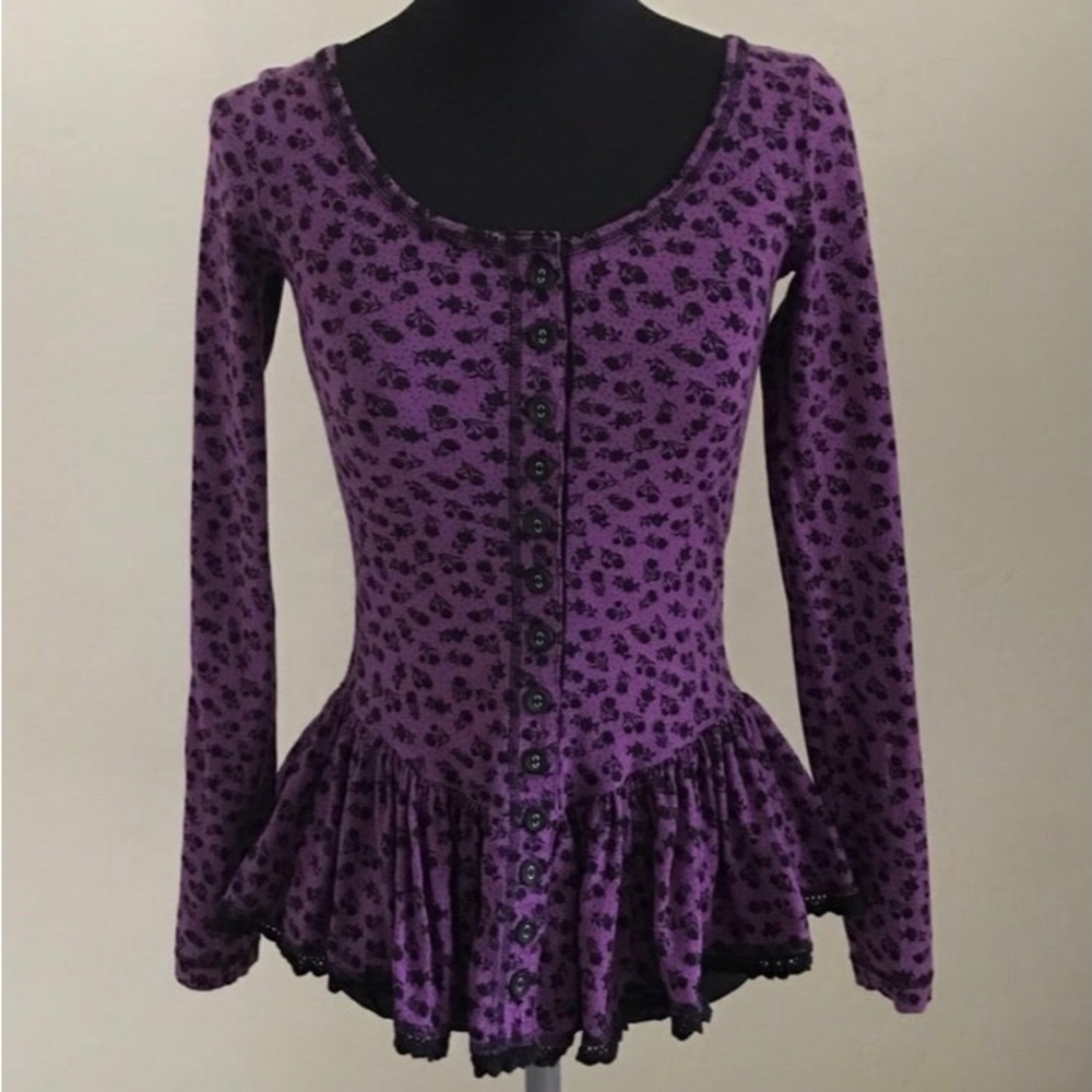 Betsey Johnson Peplum Top XS